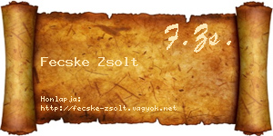 Fecske Zsolt névjegykártya